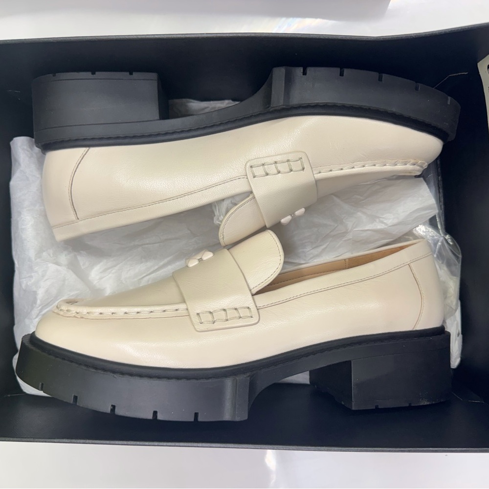 Coach Leah Platform Lug Sole Leather Loafers - Picture 5 of 6